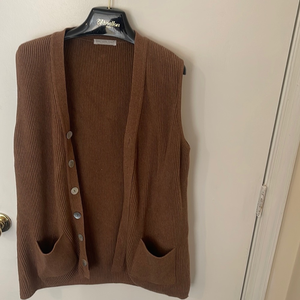 Brown Joan Vass sleeveless sweater